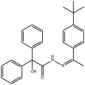 N'-[1-(4-tert-butylphenyl)ethylidene]-2-hydroxy-2,2-diphenylacetohydrazide Struktur