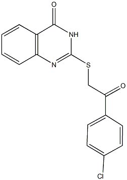 2-{[2-(4-chlorophenyl)-2-oxoethyl]sulfanyl}-4(3H)-quinazolinone Struktur