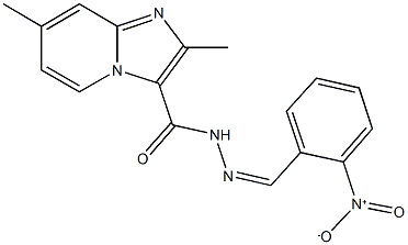 N'-{2-nitrobenzylidene}-2,7-dimethylimidazo[1,2-a]pyridine-3-carbohydrazide Struktur