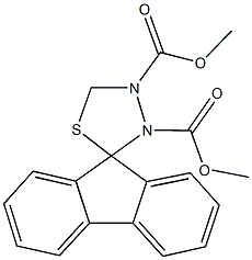 dimethyl spiro[9H-fluorene-9,5'-[1,3,4]thiadiazolidine]-3,4-dicarboxylate Struktur