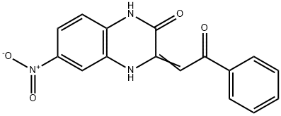 6-nitro-3-(2-oxo-2-phenylethylidene)-3,4-dihydro-2(1H)-quinoxalinone Struktur