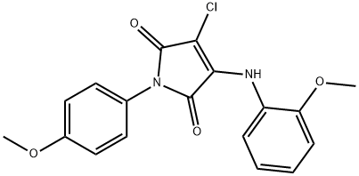 3-chloro-4-(2-methoxyanilino)-1-(4-methoxyphenyl)-1H-pyrrole-2,5-dione Struktur