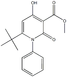 methyl 6-tert-butyl-4-hydroxy-2-oxo-1-phenyl-1,2-dihydro-3-pyridinecarboxylate Struktur