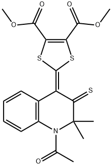 dimethyl 2-(1-acetyl-2,2-dimethyl-3-thioxo-2,3-dihydro-4(1H)-quinolinylidene)-1,3-dithiole-4,5-dicarboxylate Struktur