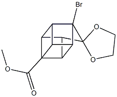 methyl 1-bromospiro(pentacyclo[4.3.0.0~2,5~.0~3,8~.0~4,7~]nonane-9,2'-[1,3]-dioxolane)-4-carboxylate Struktur