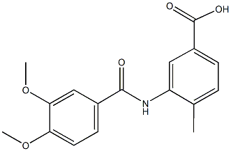 3-[(3,4-dimethoxybenzoyl)amino]-4-methylbenzoic acid Struktur