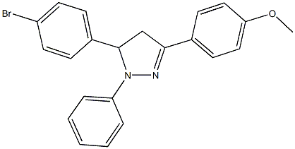 5-(4-bromophenyl)-3-(4-methoxyphenyl)-1-phenyl-4,5-dihydro-1H-pyrazole Struktur