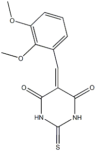 5-(2,3-dimethoxybenzylidene)-2-thioxodihydro-4,6(1H,5H)-pyrimidinedione Struktur