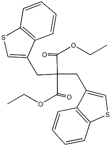 diethyl 2,2-bis(1-benzothien-3-ylmethyl)malonate Struktur