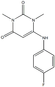 6-(4-fluoroanilino)-1,3-dimethyl-2,4(1H,3H)-pyrimidinedione Struktur