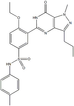 4-ethoxy-3-(1-methyl-7-oxo-3-propyl-6,7-dihydro-1H-pyrazolo[4,3-d]pyrimidin-5-yl)-N-(4-methylphenyl)benzenesulfonamide Struktur