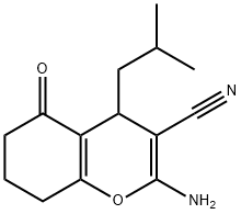 2-amino-4-isobutyl-5-oxo-5,6,7,8-tetrahydro-4H-chromene-3-carbonitrile Struktur