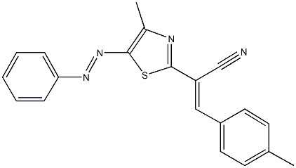 3-(4-methylphenyl)-2-[4-methyl-5-(phenyldiazenyl)-1,3-thiazol-2-yl]acrylonitrile Struktur