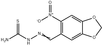 6-nitro-1,3-benzodioxole-5-carbaldehyde thiosemicarbazone Struktur