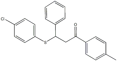 3-[(4-chlorophenyl)sulfanyl]-1-(4-methylphenyl)-3-phenyl-1-propanone Struktur