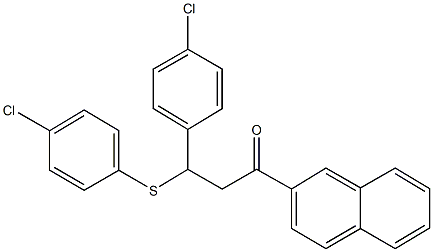 3-(4-chlorophenyl)-3-[(4-chlorophenyl)sulfanyl]-1-(2-naphthyl)-1-propanone Struktur