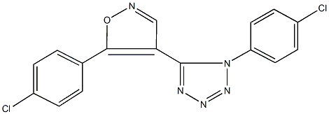 1-(4-chlorophenyl)-5-[5-(4-chlorophenyl)-4-isoxazolyl]-1H-tetraazole Struktur