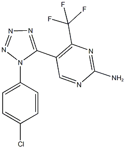 5-[1-(4-chlorophenyl)-1H-tetraazol-5-yl]-4-(trifluoromethyl)-2-pyrimidinylamine Struktur