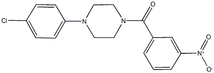 1-(4-chlorophenyl)-4-{3-nitrobenzoyl}piperazine Struktur