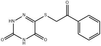 6-[(2-oxo-2-phenylethyl)sulfanyl]-1,2,4-triazine-3,5(2H,4H)-dione Struktur