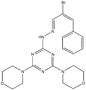 2-bromo-3-phenylacrylaldehyde [4,6-di(4-morpholinyl)-1,3,5-triazin-2-yl]hydrazone Struktur