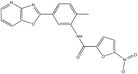 5-nitro-N-(2-methyl-5-[1,3]oxazolo[4,5-b]pyridin-2-ylphenyl)-2-furamide Struktur