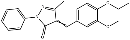 4-(4-ethoxy-3-methoxybenzylidene)-5-methyl-2-phenyl-2,4-dihydro-3H-pyrazol-3-one Struktur