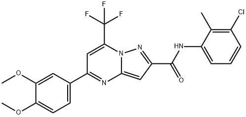 N-(3-chloro-2-methylphenyl)-5-(3,4-dimethoxyphenyl)-7-(trifluoromethyl)pyrazolo[1,5-a]pyrimidine-2-carboxamide Struktur