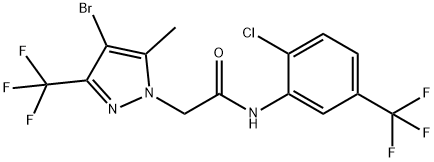 2-[4-bromo-5-methyl-3-(trifluoromethyl)-1H-pyrazol-1-yl]-N-[2-chloro-5-(trifluoromethyl)phenyl]acetamide Struktur