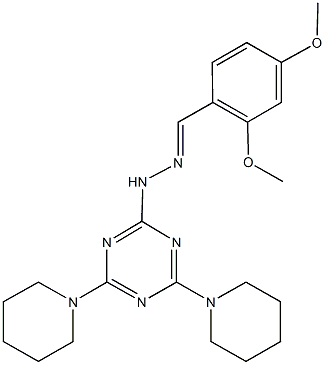 2,4-dimethoxybenzaldehyde [4,6-di(1-piperidinyl)-1,3,5-triazin-2-yl]hydrazone Struktur