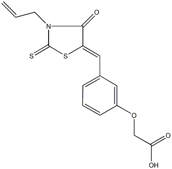 {3-[(3-allyl-4-oxo-2-thioxo-1,3-thiazolidin-5-ylidene)methyl]phenoxy}acetic acid Struktur