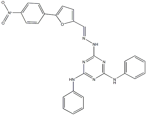 5-{4-nitrophenyl}-2-furaldehyde (4,6-dianilino-1,3,5-triazin-2-yl)hydrazone Struktur