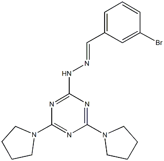 3-bromobenzaldehyde [4,6-di(1-pyrrolidinyl)-1,3,5-triazin-2-yl]hydrazone Struktur