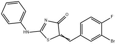 5-(3-bromo-4-fluorobenzylidene)-2-(phenylimino)-1,3-thiazolidin-4-one Struktur