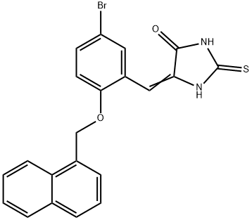 5-[5-bromo-2-(1-naphthylmethoxy)benzylidene]-2-thioxo-4-imidazolidinone Struktur