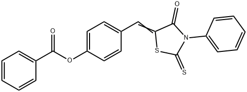 4-[(4-oxo-3-phenyl-2-thioxo-1,3-thiazolidin-5-ylidene)methyl]phenyl benzoate Struktur