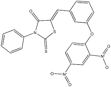 5-(3-{2,4-dinitrophenoxy}benzylidene)-3-phenyl-2-thioxo-1,3-thiazolidin-4-one Struktur