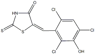 2-thioxo-5-(2,4,6-trichloro-3-hydroxybenzylidene)-1,3-thiazolidin-4-one Struktur