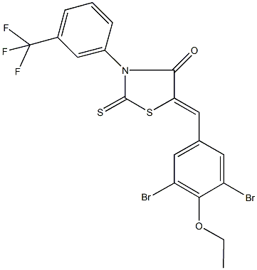 5-(3,5-dibromo-4-ethoxybenzylidene)-2-thioxo-3-[3-(trifluoromethyl)phenyl]-1,3-thiazolidin-4-one Struktur