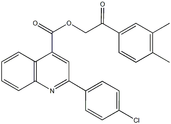 2-(3,4-dimethylphenyl)-2-oxoethyl 2-(4-chlorophenyl)-4-quinolinecarboxylate Struktur