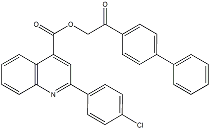 2-[1,1'-biphenyl]-4-yl-2-oxoethyl 2-(4-chlorophenyl)-4-quinolinecarboxylate Struktur