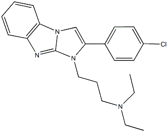 N-{3-[2-(4-chlorophenyl)-1H-imidazo[1,2-a]benzimidazol-1-yl]propyl}-N,N-diethylamine Struktur