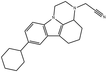 (8-cyclohexyl-1,2,3a,4,5,6-hexahydro-3H-pyrazino[3,2,1-jk]carbazol-3-yl)acetonitrile Struktur