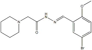 N'-(5-bromo-2-methoxybenzylidene)-2-(1-piperidinyl)acetohydrazide Struktur