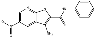 3-amino-5-nitro-N-phenylthieno[2,3-b]pyridine-2-carboxamide Struktur