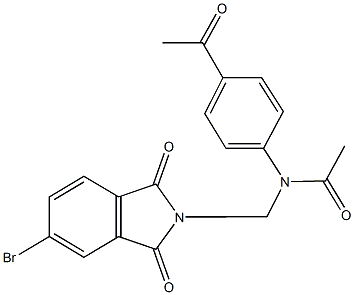 N-(4-acetylphenyl)-N-[(5-bromo-1,3-dioxo-1,3-dihydro-2H-isoindol-2-yl)methyl]acetamide Struktur