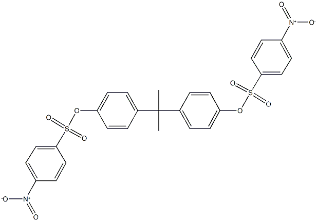 4-(1-{4-[({4-nitrophenyl}sulfonyl)oxy]phenyl}-1-methylethyl)phenyl 4-nitrobenzenesulfonate Struktur