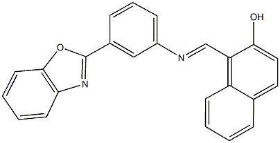 1-({[3-(1,3-benzoxazol-2-yl)phenyl]imino}methyl)-2-naphthol Struktur