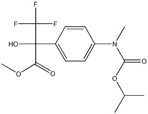 methyl 3,3,3-trifluoro-2-hydroxy-2-{4-[(isopropoxycarbonyl)(methyl)amino]phenyl}propanoate Struktur