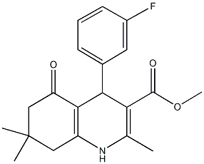 methyl 4-(3-fluorophenyl)-2,7,7-trimethyl-5-oxo-1,4,5,6,7,8-hexahydro-3-quinolinecarboxylate Struktur